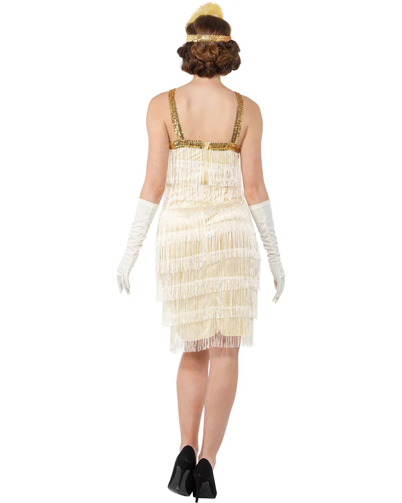 20s Ivory Flapper Dress Womens Costume - Image 3
