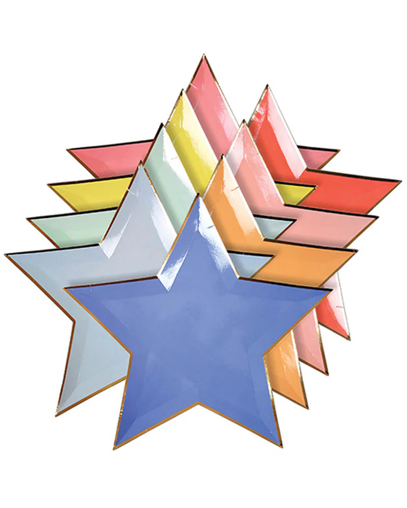 Jazzy Star 28cm Star Plates Pack of 8 - Image 2