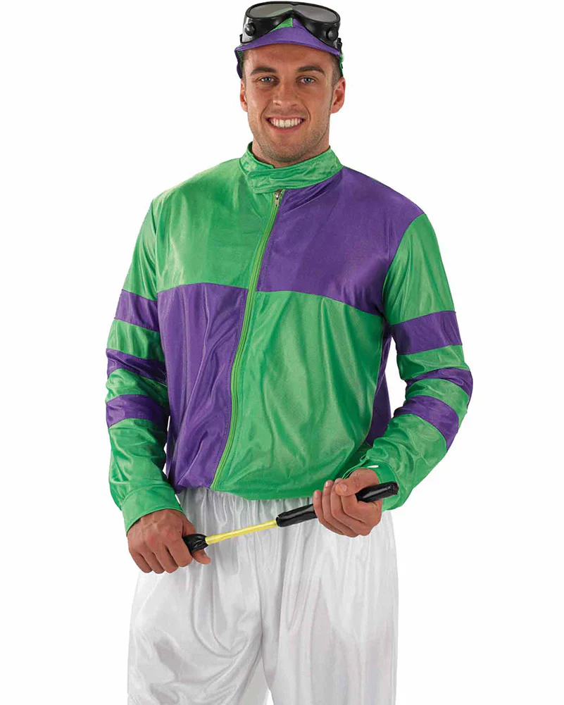 Jockey Purple and Green Mens Costume - Image 2