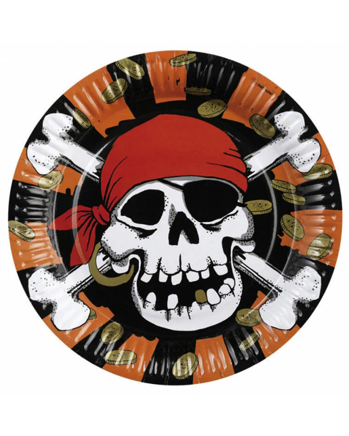 Jolly Roger 23cm Paper Plates Pack of 8
