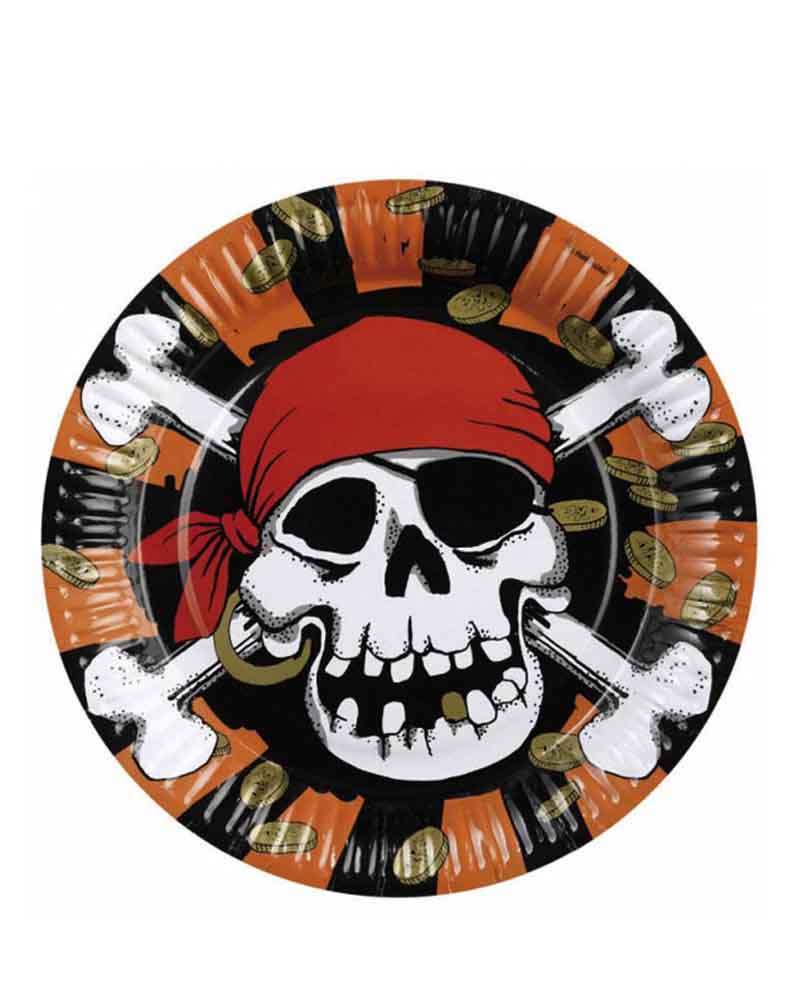 Jolly Roger 23cm Paper Plates Pack of 8 - Image 2