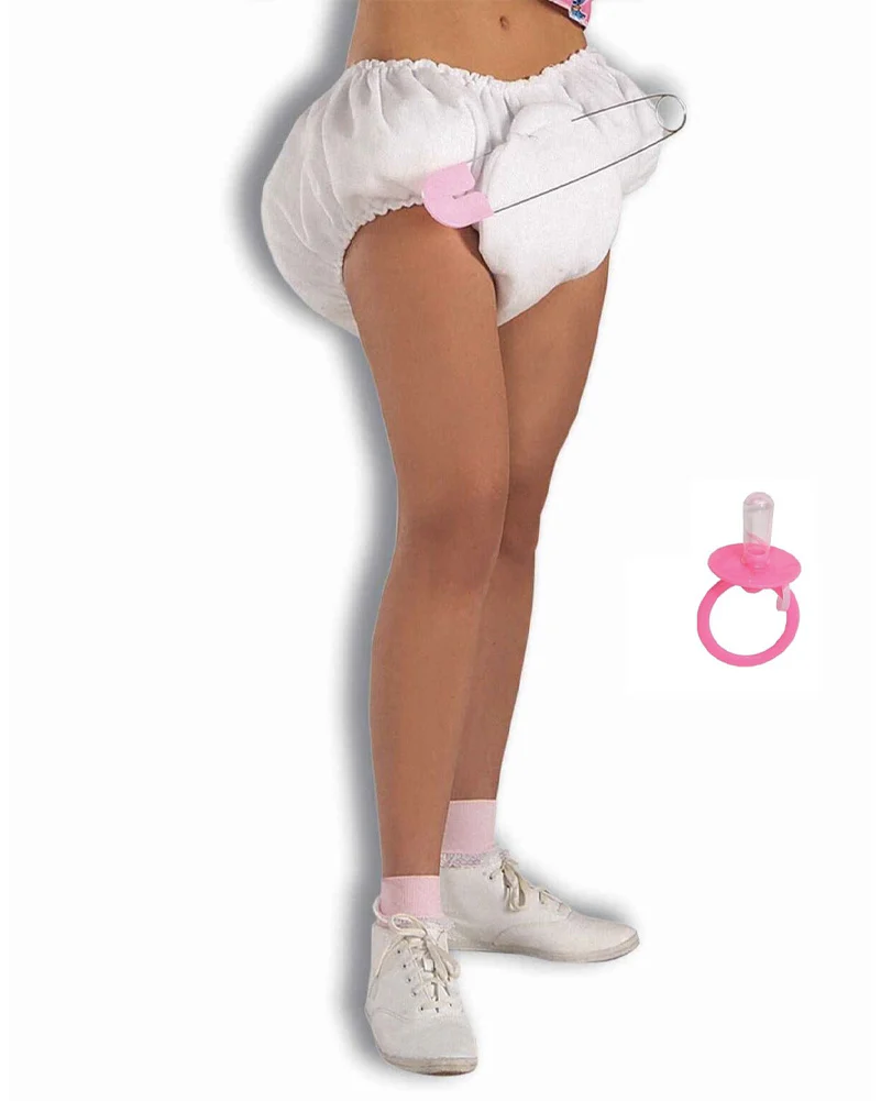 Jumbo Pink Baby Diaper Pacifier and Safety Pin Set - Image 2