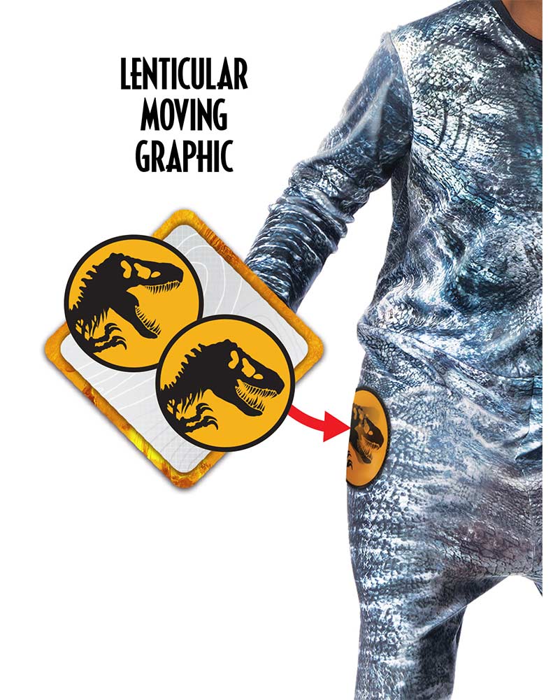 Jurassic World Velociraptor Blue Lenticular Deluxe Boys Costume - Image 3