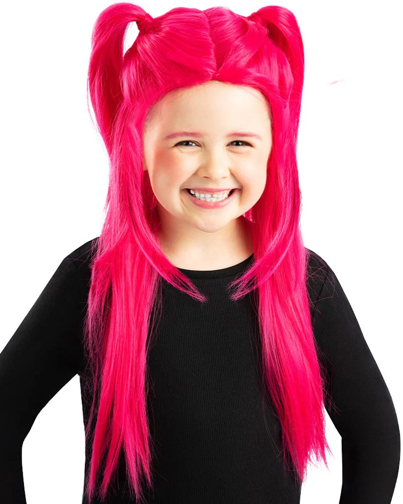K-Pop Demon Hunters Mira Bright Pink Kids Wig