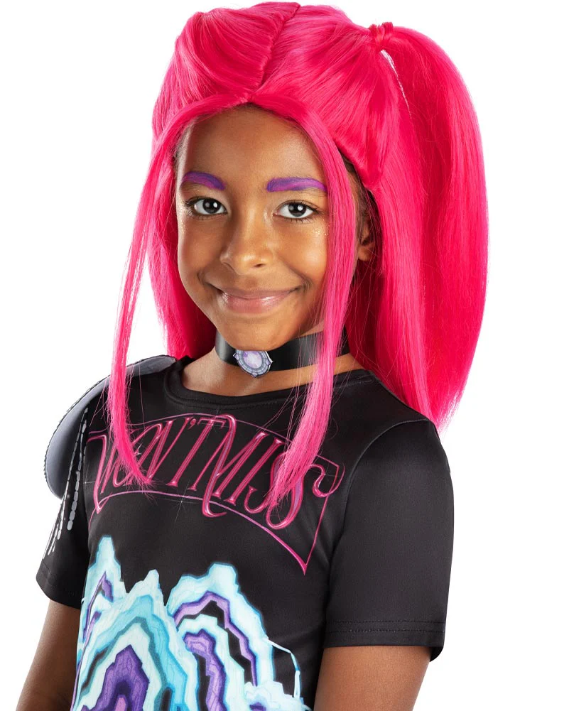 K-Pop Demon Hunters Mira Bright Pink Kids Wig - Image 2