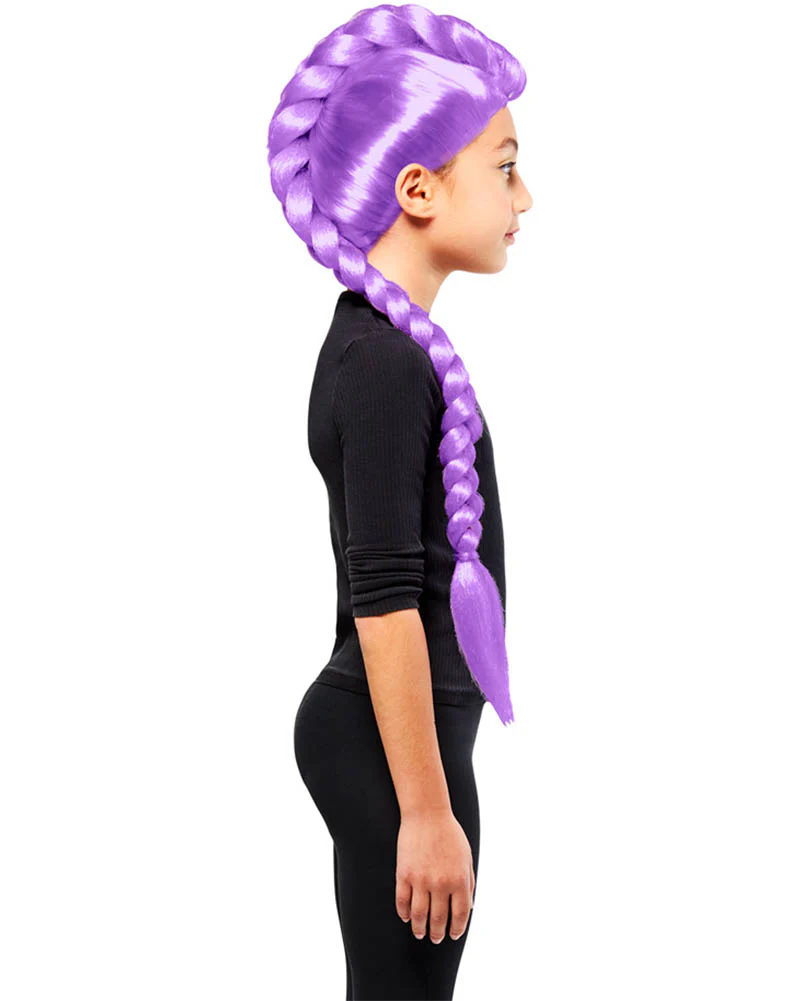 K-Pop Demon Hunters Rumi Purple Plaited Kids Wig - Image 3