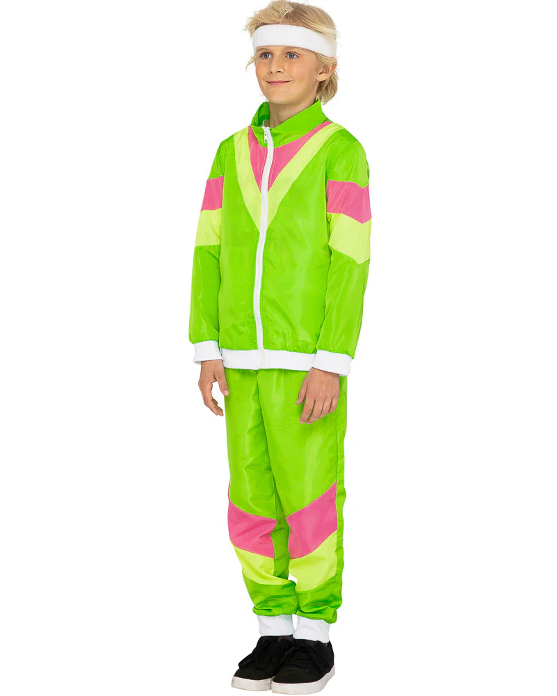 80s Neon Tracksuit Kids Costume - Image 2