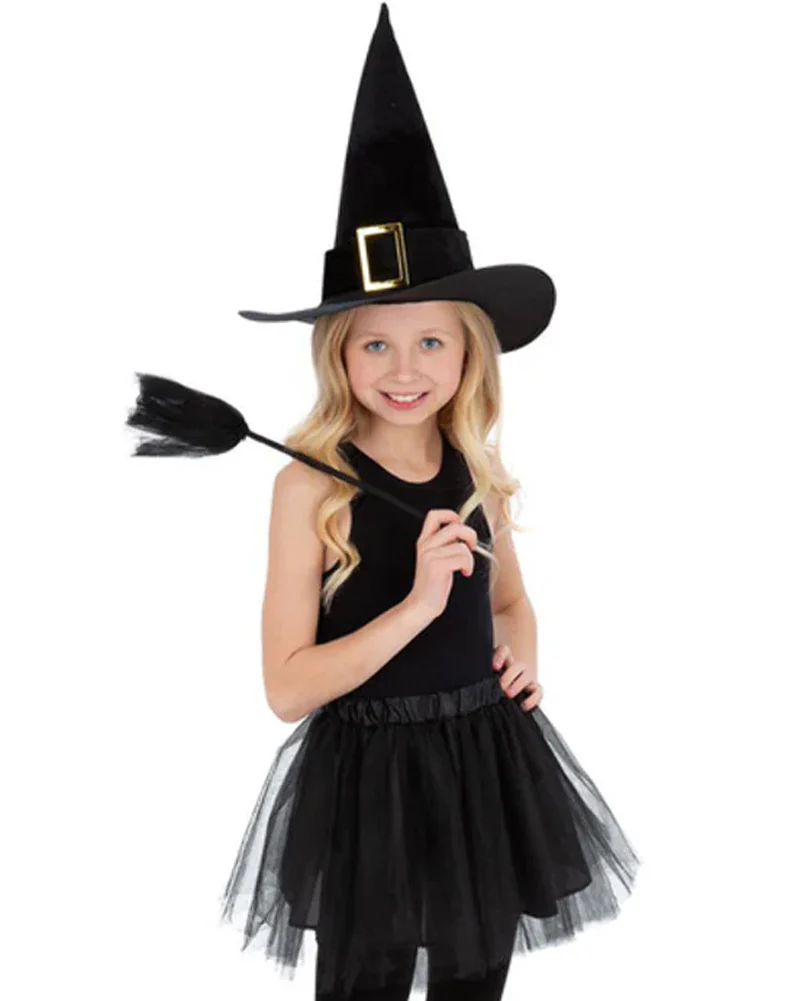 Kids Witch Tutu Hat and Broom Set - Image 2