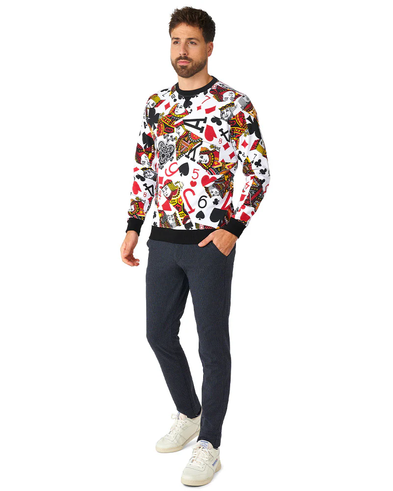 80s King Of Clubs Opposuit Mens Sweater - Image 2