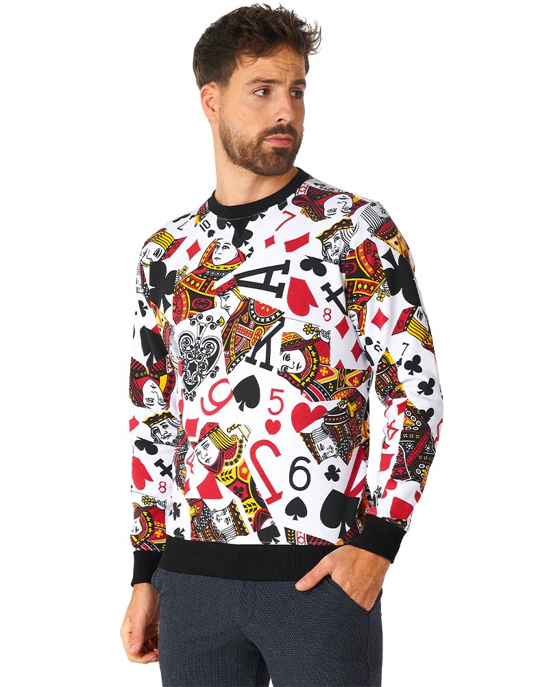 80s King Of Clubs Opposuit Mens Sweater - Image 3