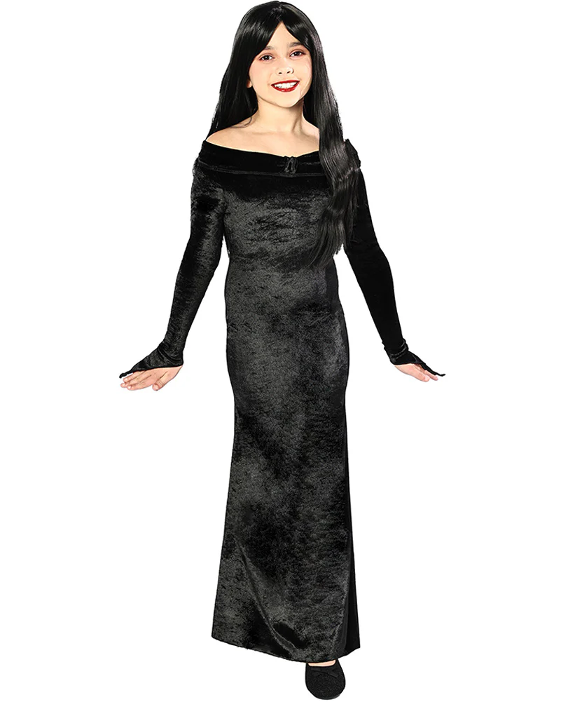 Kooky Matriarch Deluxe Black Velour Girls Dress - Image 3