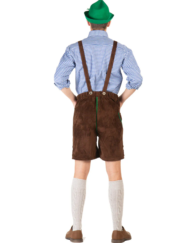 Kurt Deluxe Brown Lederhosen Plus Size Mens Costume - Image 4