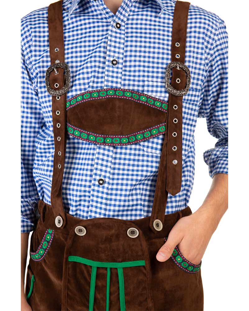 Kurt Deluxe Brown Lederhosen Plus Size Mens Costume - Image 5