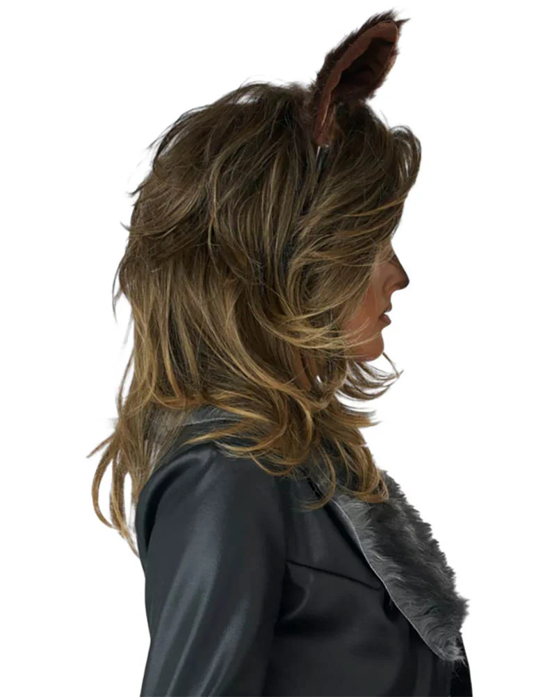 Lady Werewolf Brown Wig and Ears Set - Image 3