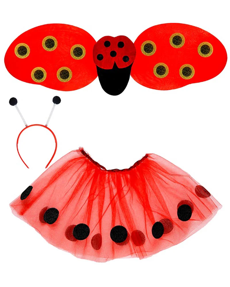Ladybug Tutu Wings and Antennae Kids Set - Image 3