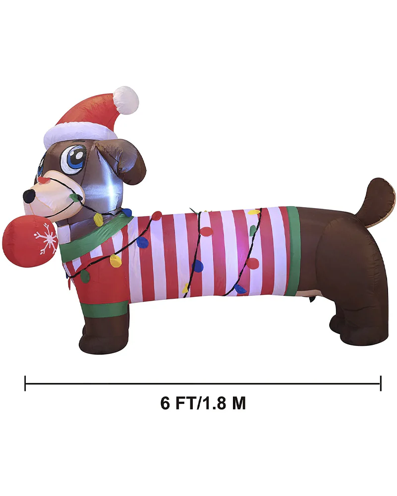 Large Chrsitmas Puppy Christmas Lawn Inflatable 1.8m - Image 5