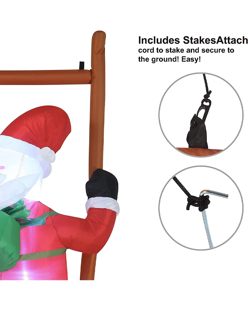 Large Climbing Santa Christmas Lawn Inflatable 1.8m - Image 3