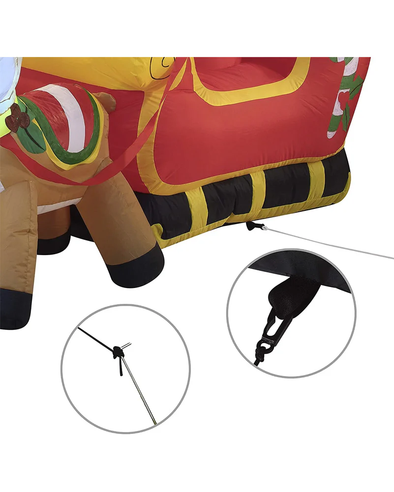 Large Santa on Cute Sleigh Christmas Lawn Inflatable 1.8m - Image 3