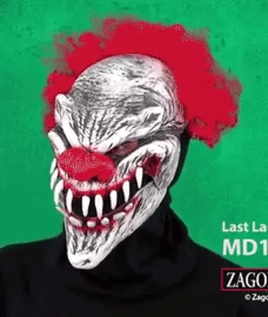 Last Laugh Clown Premium Mask with Moving Mouth - Image 2