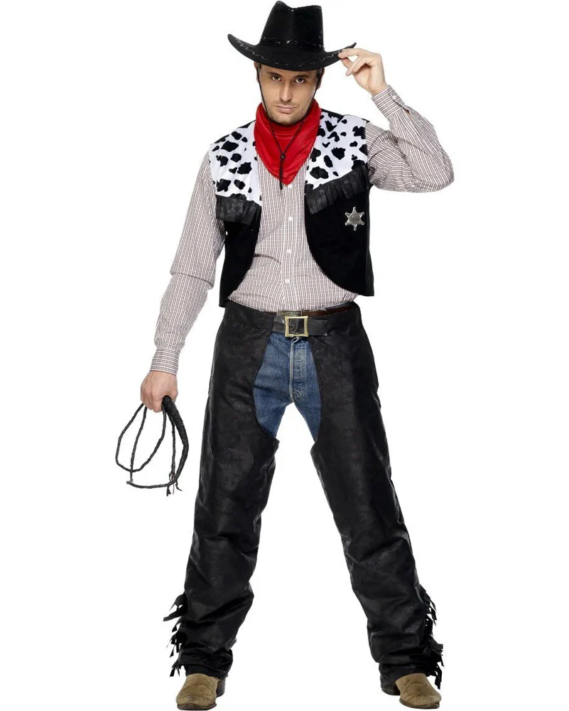Leather Cowboy Mens Costume - Image 2