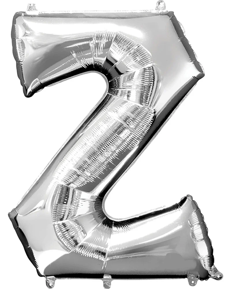 Letter Z Silver Megaloon Foil Balloon 100cm