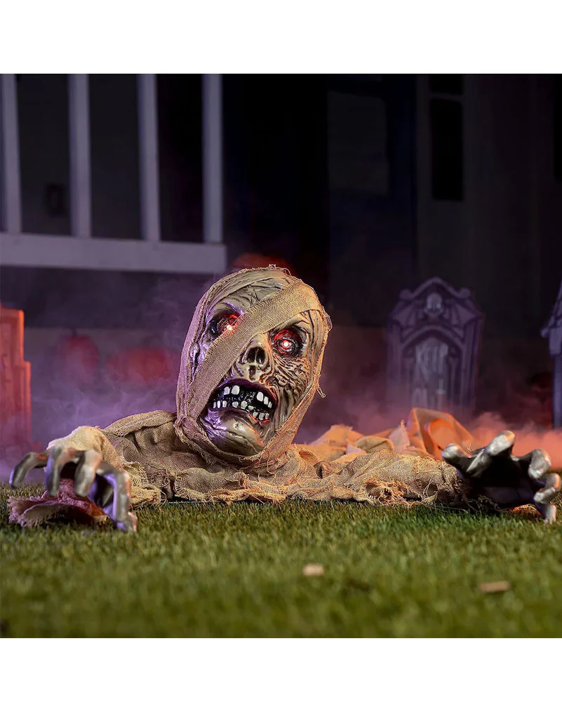 Light Up Mummy Zombie Crawling Halloween Animated Ground Breaker 1.7m - Image 3
