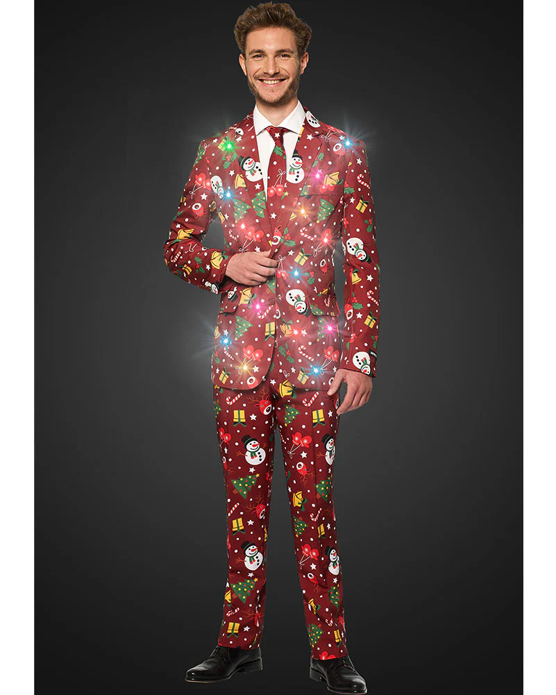Light Up Red Christmas Icons Mens Suitmeister - Image 2