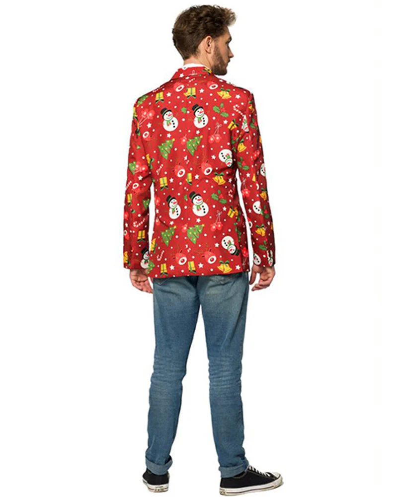 Light Up Red Christmas Icons Mens Suitmeister Jacket - Image 5