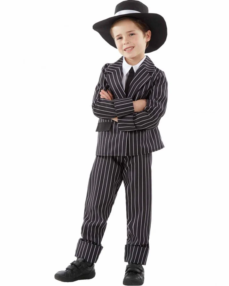 20s Little Pinstripe Gangster Boys Costume - Image 2