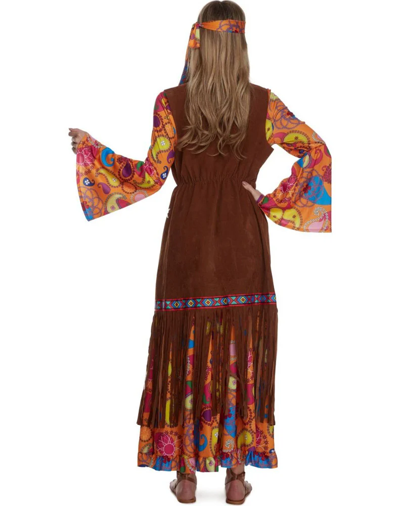 60s Long Hippie Womens Costume - Image 3