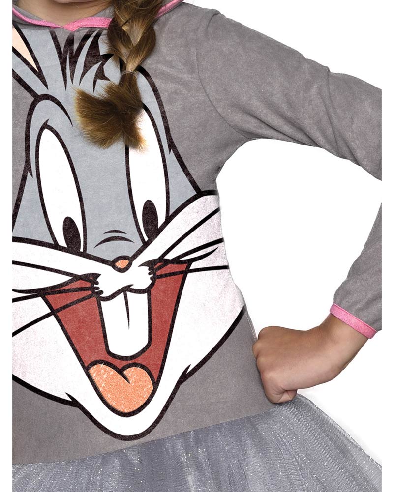 Looney Tunes Bugs Bunny Hooded Tutu Dress Girls Costume - Image 3