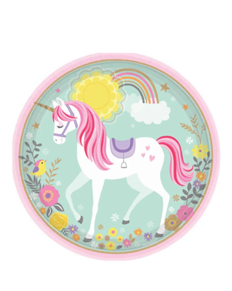Magical Unicorn 23cm Plates Pack of 8