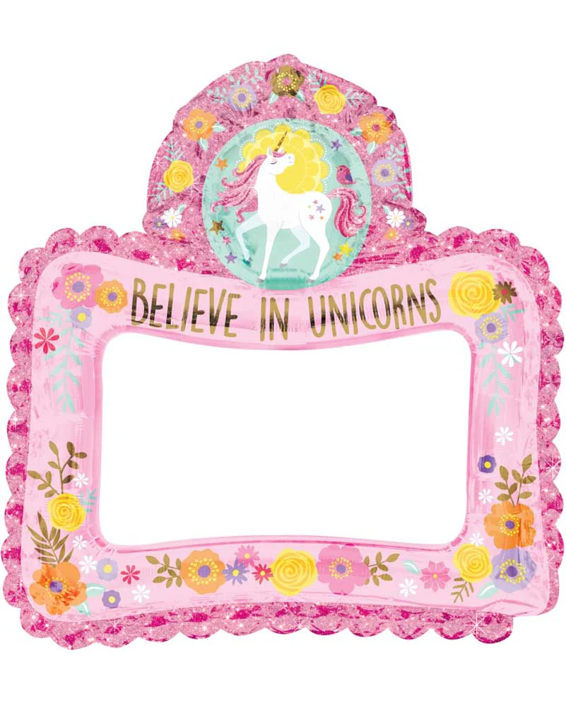 Magical Unicorn Selfie Frame Foil Balloon
