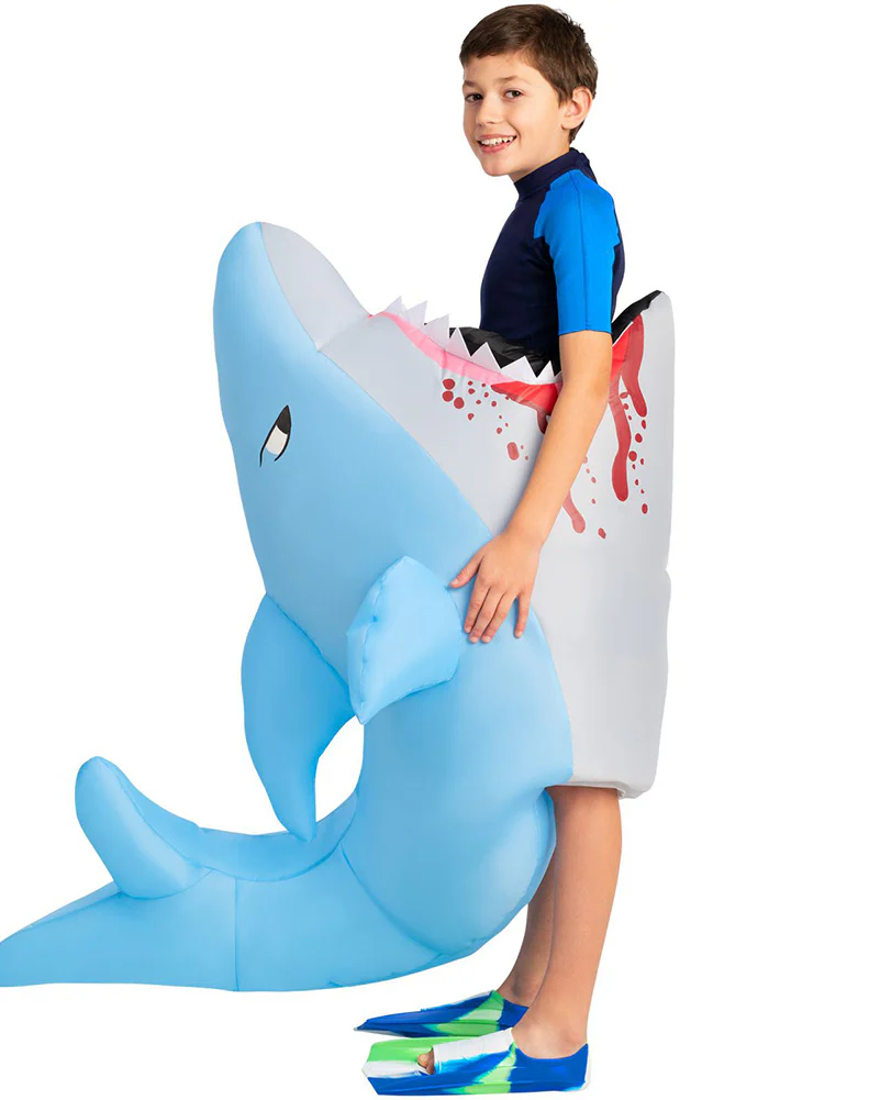 Man Eating Shark Inflatable Kids Costume - Image 2