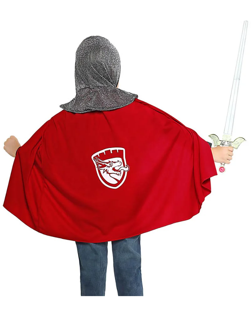 Medieval Knight Kids Cape with Hood - Image 2
