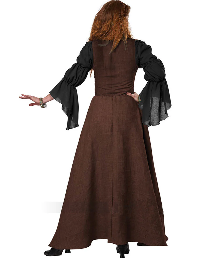 Medieval Overdress Brown Womens Costume - Image 5