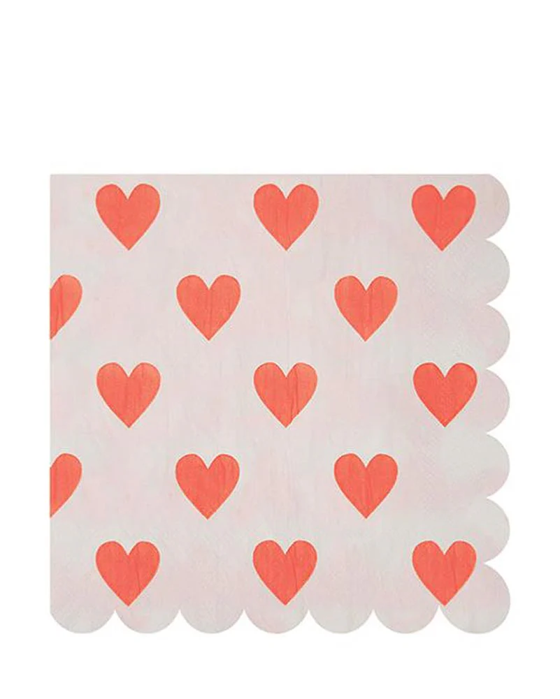 Meri Meri Heart Lunch Napkins Pack of 20