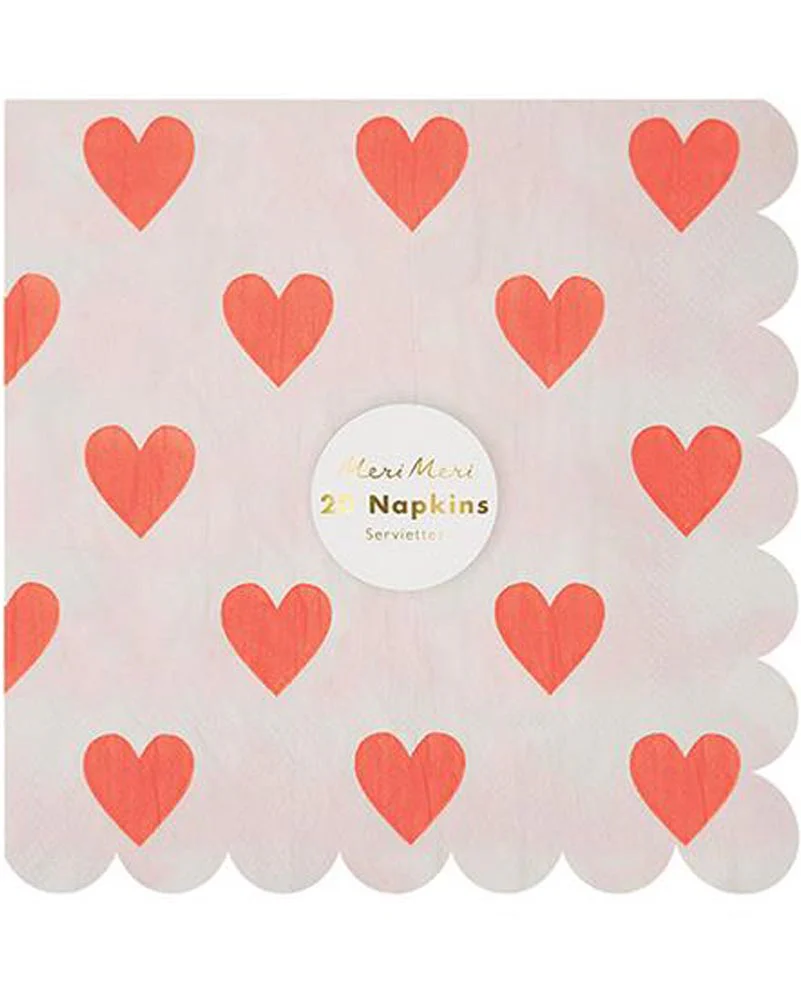 Meri Meri Heart Lunch Napkins Pack of 20 - Image 2