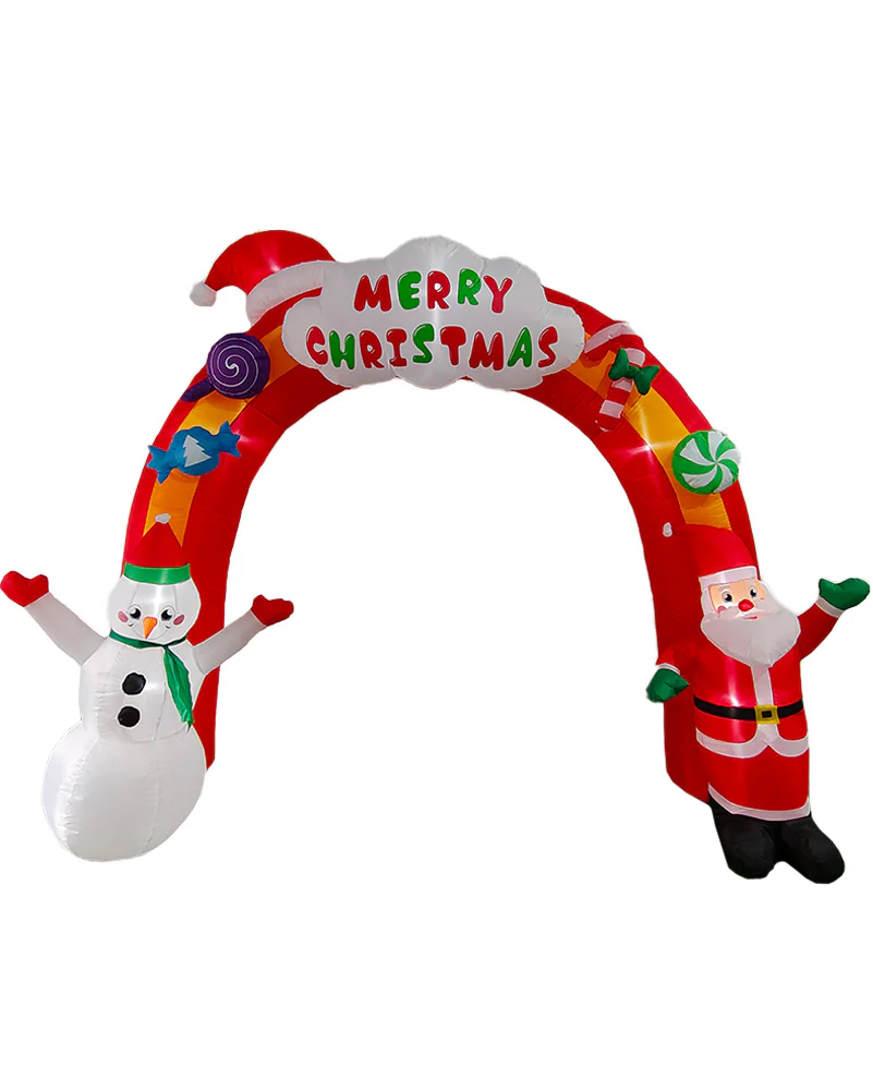 Merry Christmas Santa Snowman Arch Lawn Inflatable 2.7m - Image 2