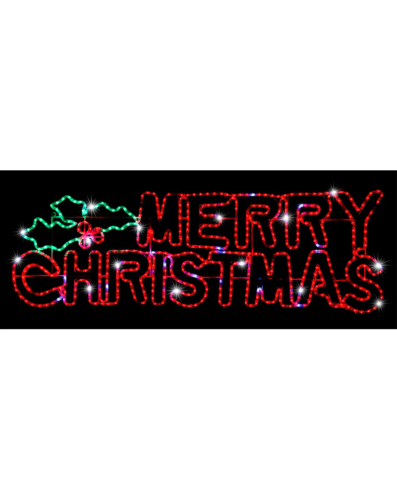 Merry Christmas with Holly LED Christmas Ropelight 1.5m - Image 2