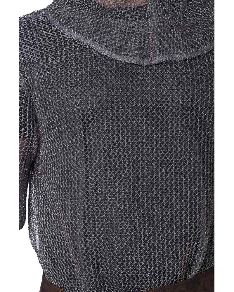 Metallic Knit Chainmail Tunic and Cowl Adult Costume - Image 7