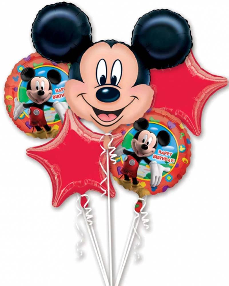 Disney Mickey Mouse Birthday Balloon Bouquet Pack of 5
