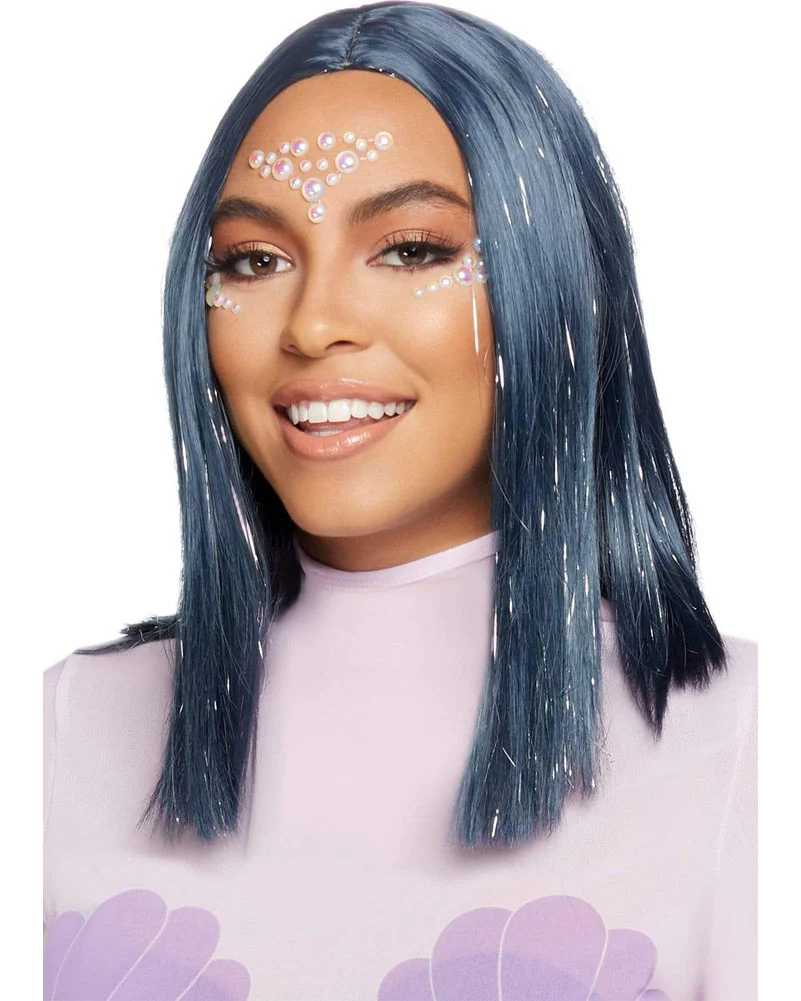 Midnight Blue Short Tinsel Wig - Image 3