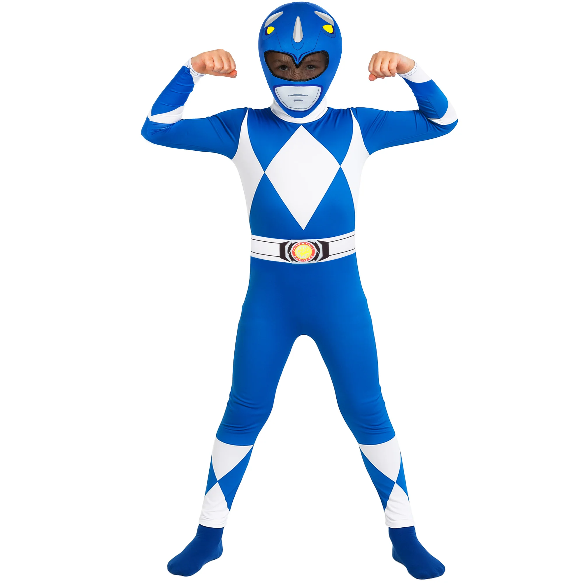 Mighty Morphin Blue Morphsuit Kids Costume Size Small