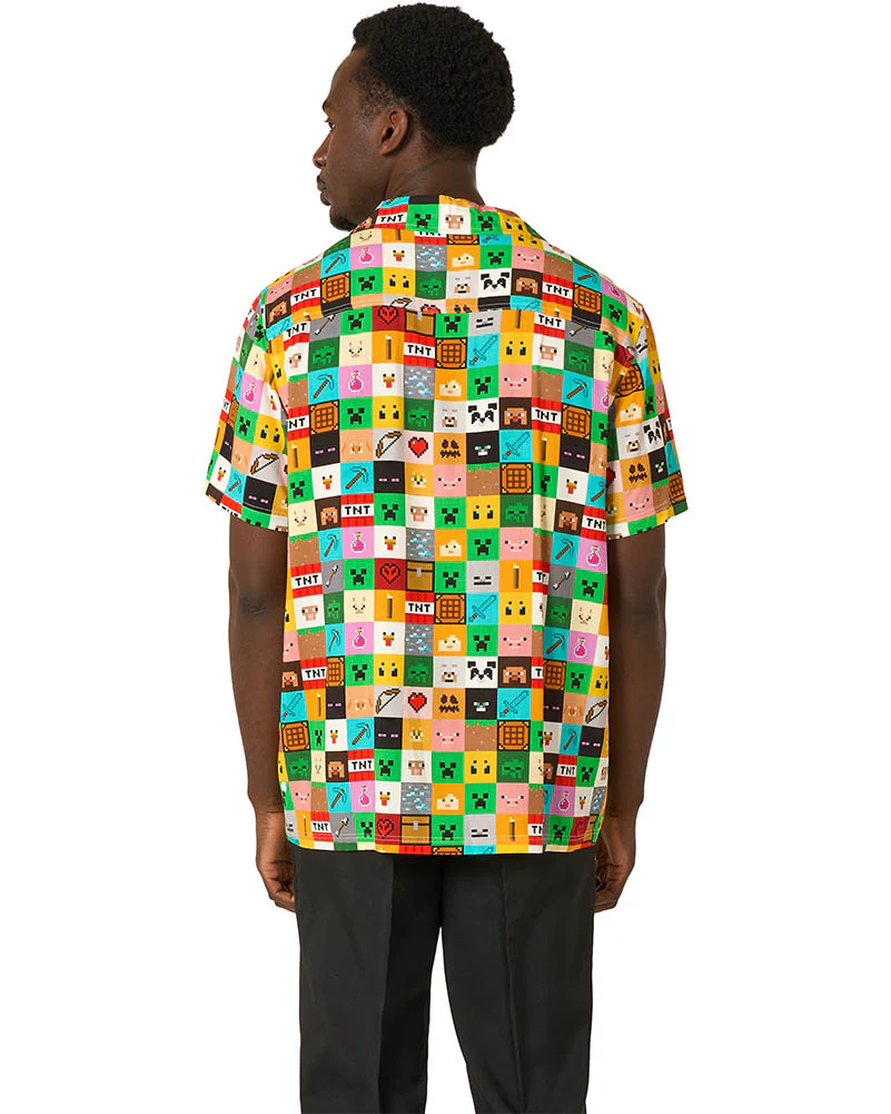 Minecraft Pixel Perfect Mens Opposuit Summer Shirt - Image 3