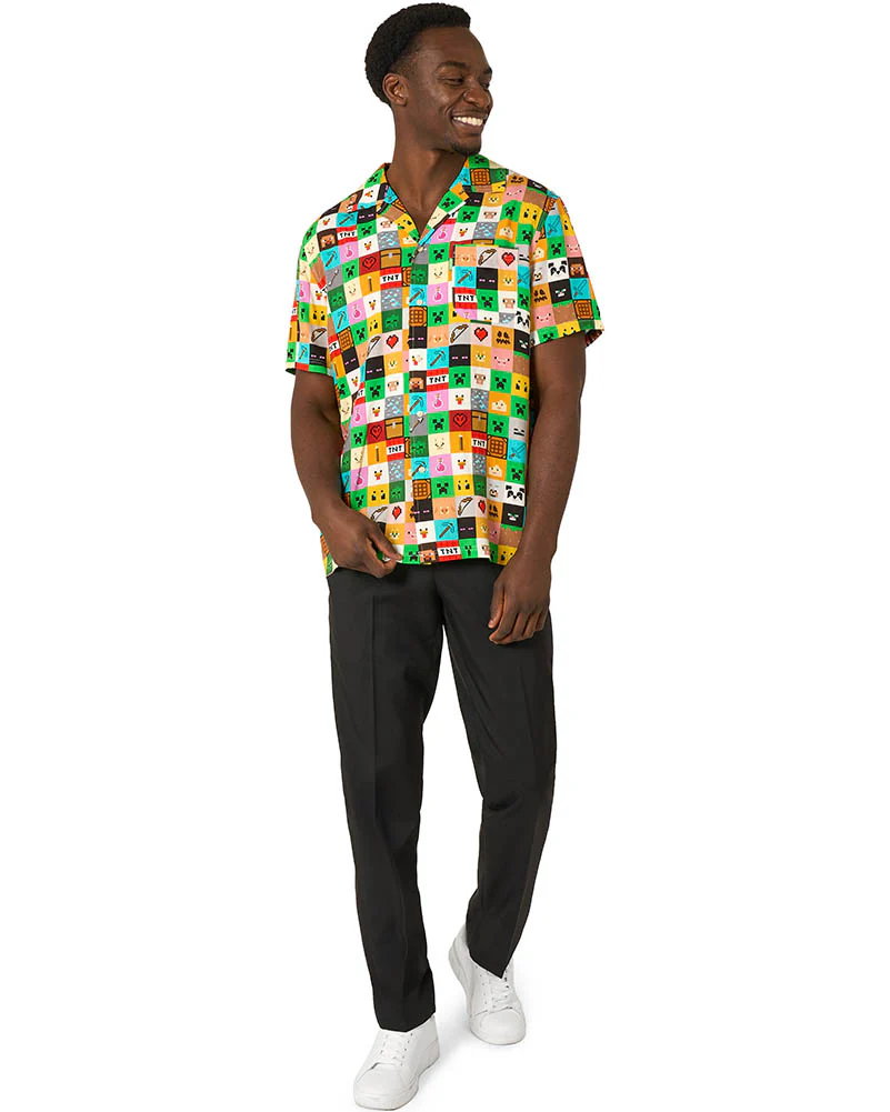 Minecraft Pixel Perfect Mens Opposuit Summer Shirt - Image 4