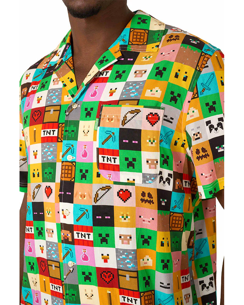 Minecraft Pixel Perfect Mens Opposuit Summer Shirt - Image 5