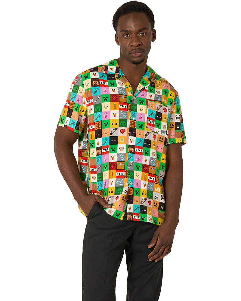 Minecraft Pixel Perfect Mens Opposuit Summer Shirt - Image 7