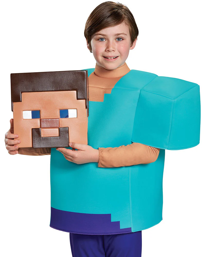 Minecraft Steve Classic Boys Costume - Image 3