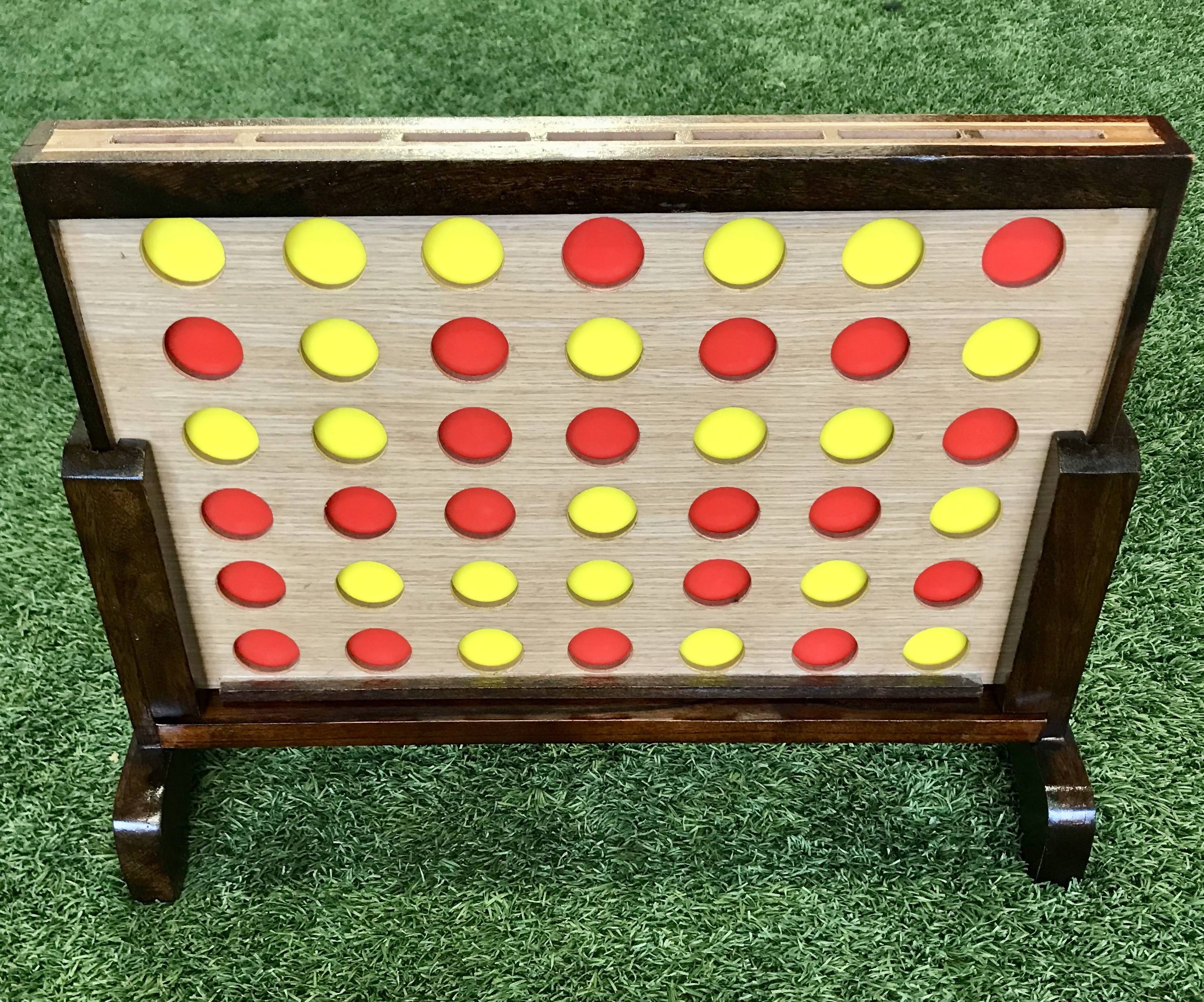 Mini Four In A Row Hardwood Outdoor Boardgame 52cm - Image 3